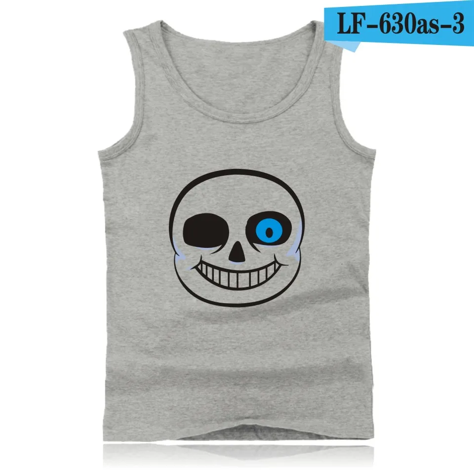Череп Brother Undertale майки с мускулами для мужчин без рукавов рубашки и майки плюс размер летние жилеты для мужчин - Цвет: gray