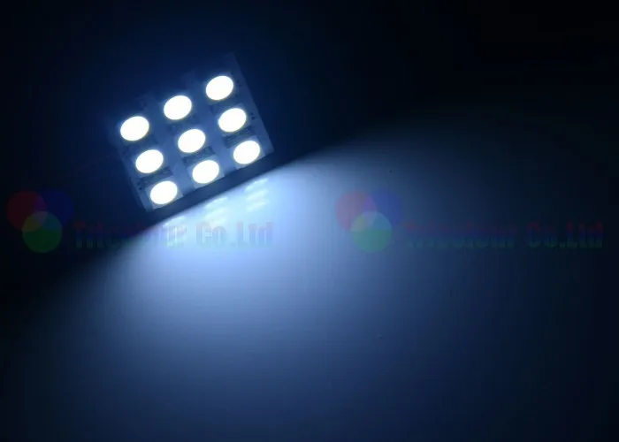 Autoec 100 шт. T10 гирлянда BA9S 9 SMD 5050 LED Купол Панель свет салона крыши Чтение свет 12 В белый синий# ll08