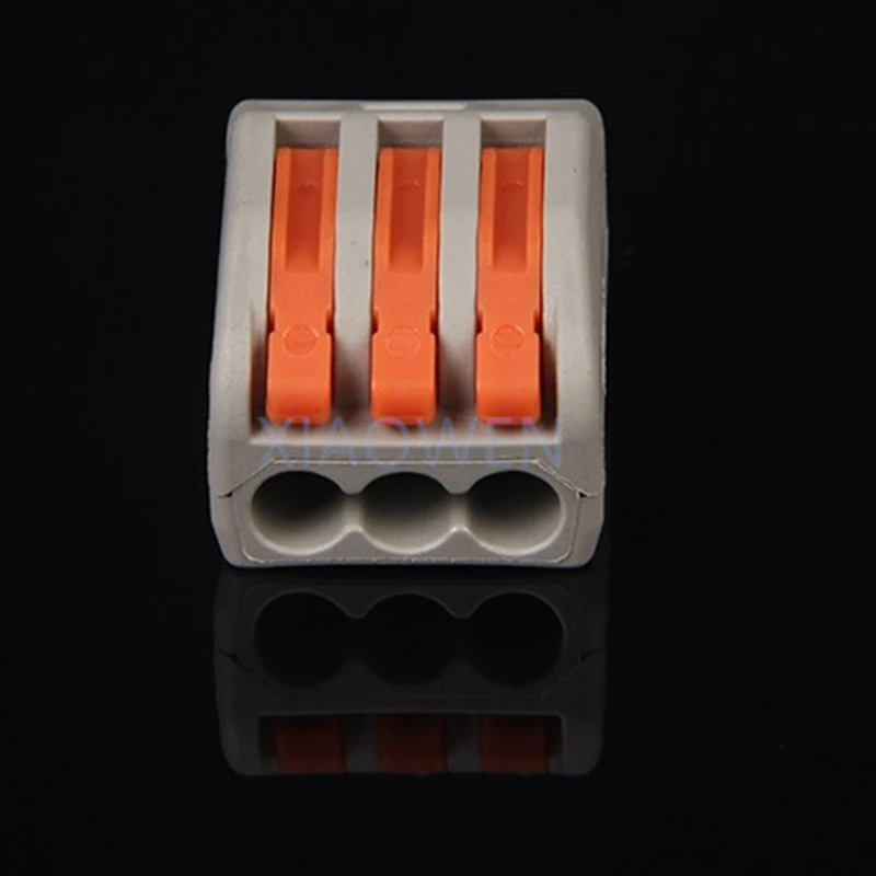 

Wago Connector 25pcs PCT-213 spring lever push fit cable 3 wire connector 32A 3 pin Conductor Terminal