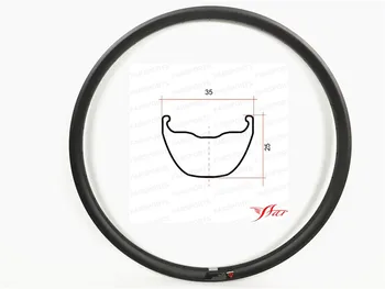 

China Toray carbon MTB rims clincher 27.5er 35mm width with disc braking track , UD matt rim finish , 28H 32H 36H for options