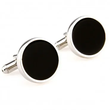 Круглые черные запонки Enamell 15 пар