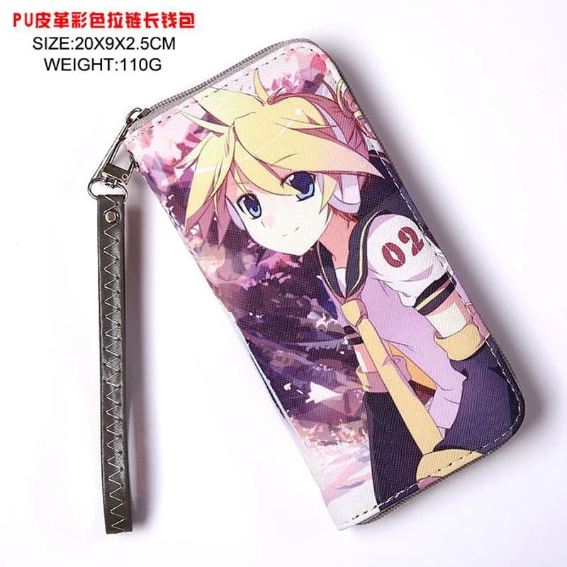 ACG VOCALOID 2 красочный, крутой PU бумажник кагамине Рин/лен длинный кошелек на молнии