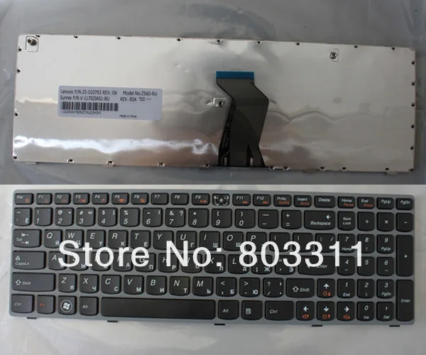 Бесплатная доставка Клавиатура ноутбука S для Lenovo IdeaPad Z560 Z560A Z565 Z565A RU черный с Гэри рамка Клавиатура ноутбука