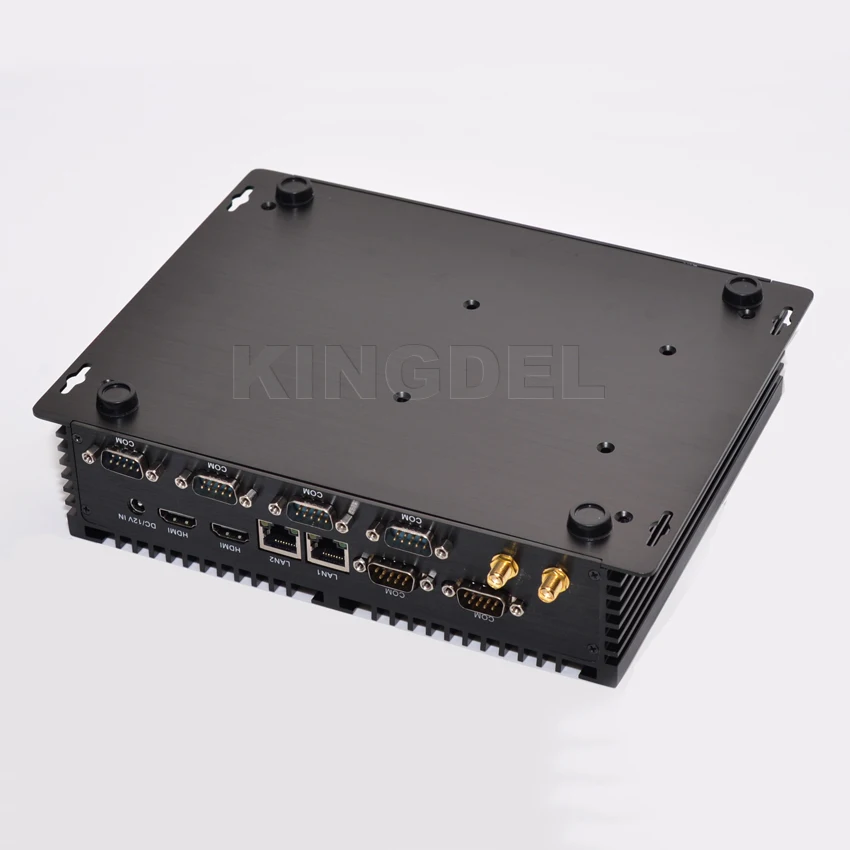 Kingdel промышленный Мини компьютер с 6 COM 2 HDMI 2 Lan черный Цвет Intel i3 4010u процессор, 3D поддержка игры, Windows 10 NC310