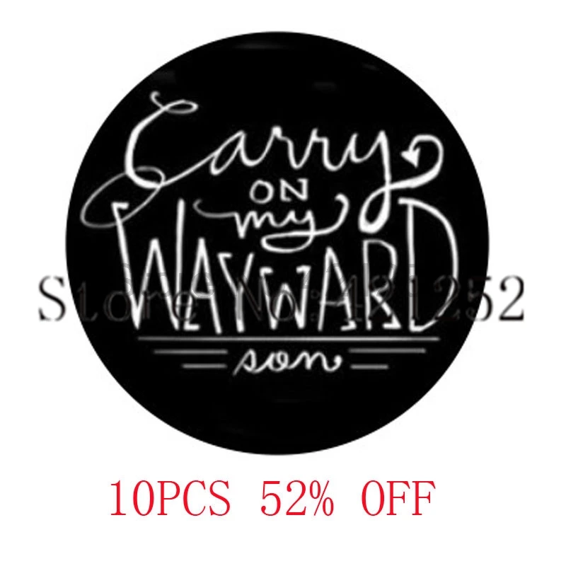 

Supernatural Inspired Carry On My Wayward Son Glass Photo Cabochon Necklace keyring bookmark cufflink earring