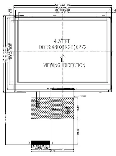 4,3 дюймовый TFT ЖК-модуль+ сенсорная панель 480x272 Точек отслеживание
