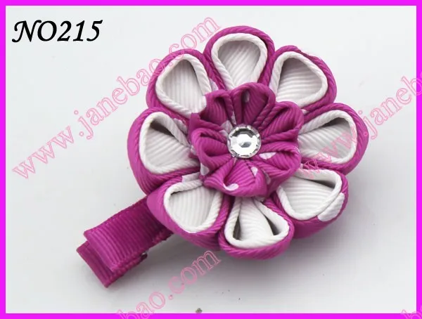 Новые 280 шт. " два слоя Kanzashi цветок заколки моды девушка Bow заколки