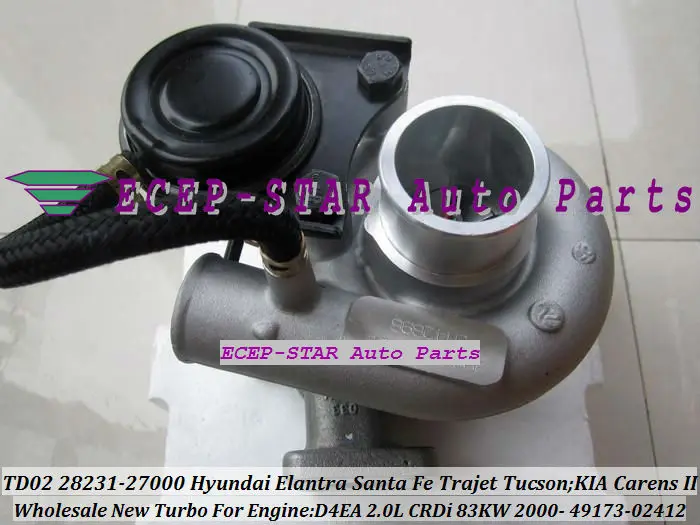 TD02 49173-02412 28231-27000 HYUNDAI Elantra Santa Fe Trajet Tucson KIA Carens II D4EA 2.0CRDi 83KW 2000- Turbocharger