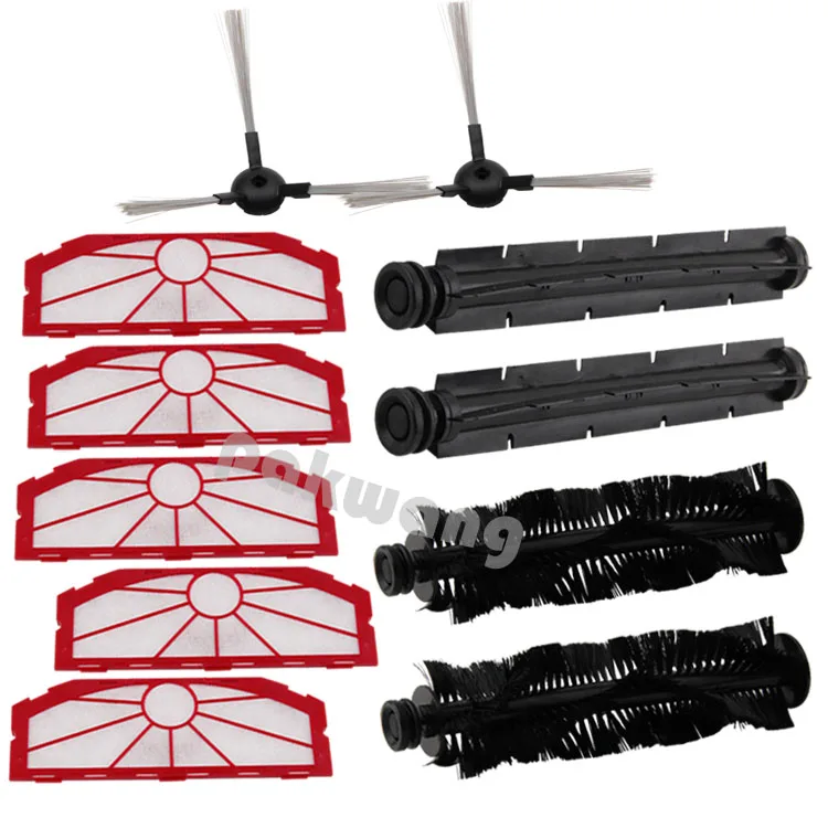 Five Filter Double Side Brush Rubber Brush Hair Brush XR510 Robot Vacuum Cleaner Spare Parts robot vacuum cleaner sq a380 d6601 spare parts hair brush main brush accessories side brush