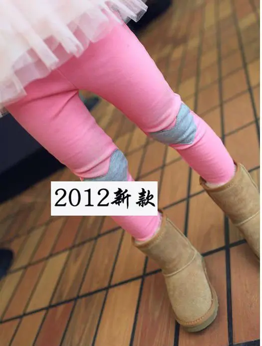 Hot  free shipping Wholesale 5pcs baby girsl cotton pants, fashion pattern leggings,slim tights,pink blue yellow and grey  color