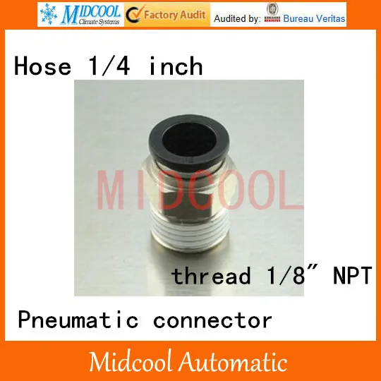 

Pneumatic quick connector PC1/4-R01,1/4 inch air tube 1/8" BSP thread straight joint plastic fitting