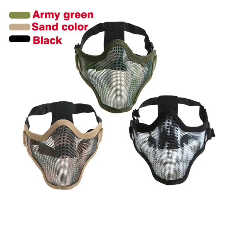 Профессия CS Маска Тактический Airsoft Пейнтбол Металлическая Сетка Mesh Защитный Маска Для Взрослых Хэллоуин Череп Половина Маска