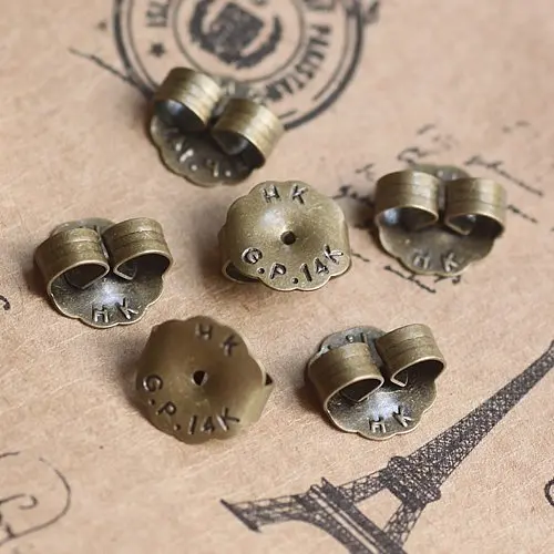 9MM vintage brass bronze crown earrings stud,earrings base setting,vintage earrings,vintage jewelry1701017