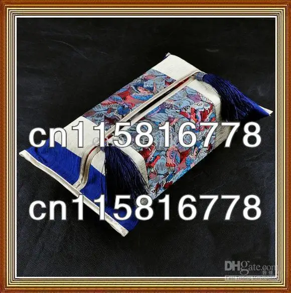 Лоскутные декоративные салфетки коробки Чехлы в китайском стиле высокого класса Ткань Искусство хлопок шелк парча кисточкой Длинные лицевые ткани Чехлы