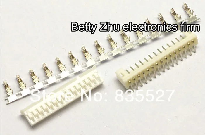 100 шт./лот PH2.0-15P 15PIN Клеммная колодка 2,0 мм шаг разъем: вилка + пластиковая изгиб игольчатая розетка + терминал