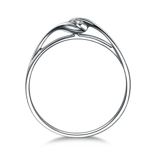 ZOCAI идеально подходит 0,08 карат сертифицированный бриллиант его и ее обручальные кольца(женское кольцо и мужское кольцо) 18 к Белое золото(Au750) Q00069AB