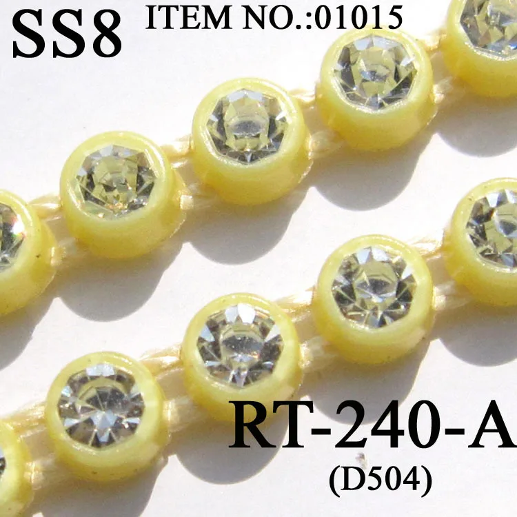 SS8 Plastic Crystal Rhinestone Banding Jewellery Making Accessories 10Yards/lot Crystal Rhinestone Banding Trim AM TAIDIAN