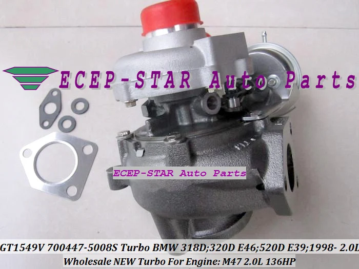 - GT1549V 700447-5008S 700447 11652248901 Turbo Turbocharger Fit For BMW 318D 320D E46 520D E39 1998- Engine M47 2.0L 136HP (8)
