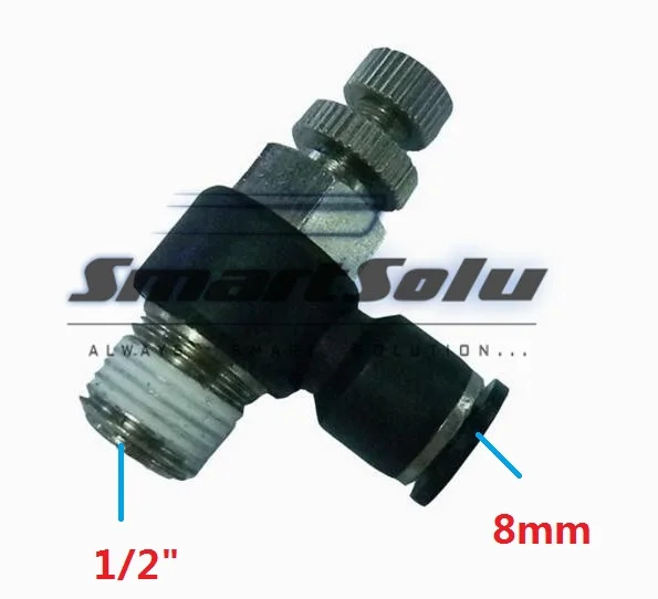 

Free Shipping10pcs/lot SL08-04 Pneumatic Throttle Valve,Quick Push In 8MM Tube 1/2" Inch Air Fitting Flow Controller