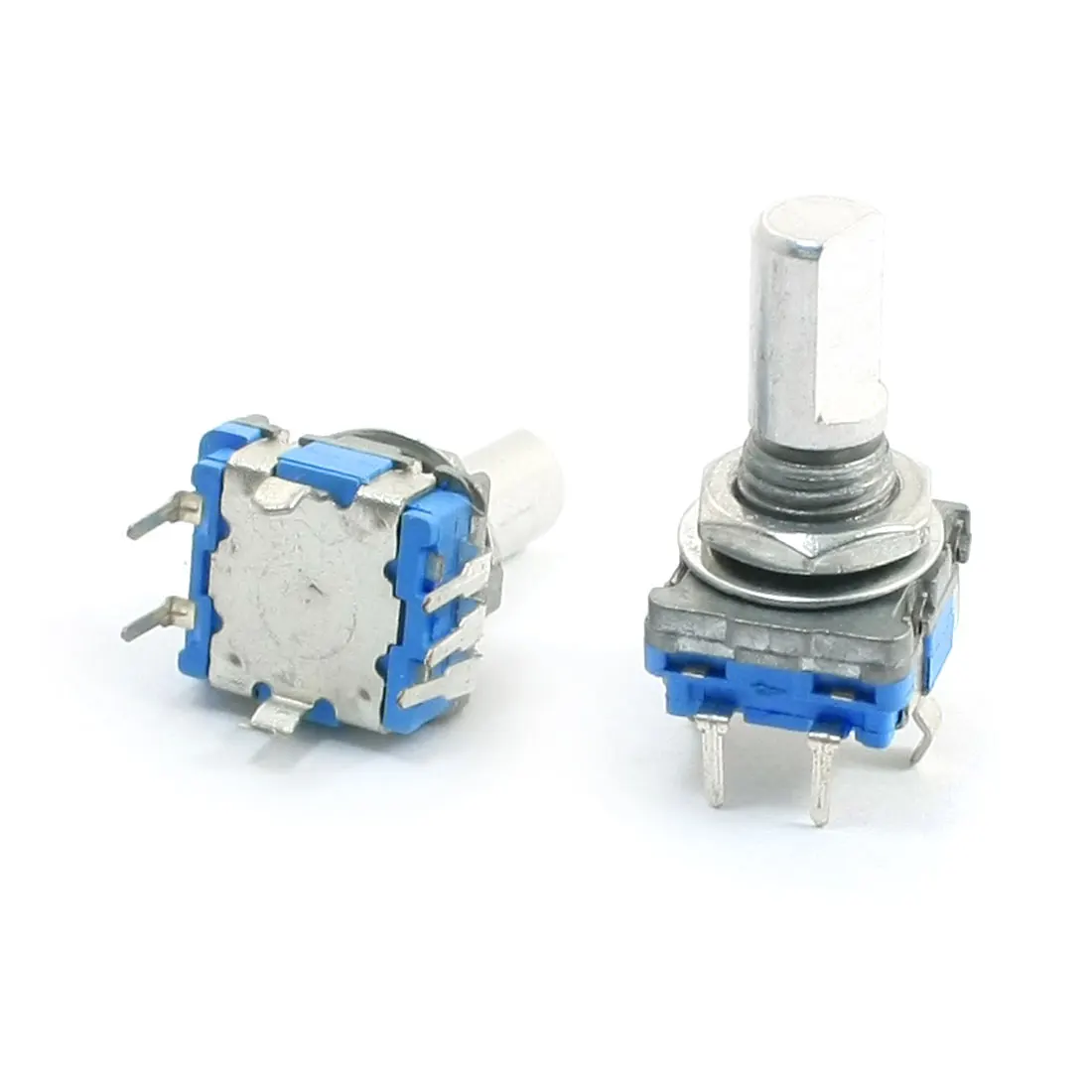 

UXCELL 2Pcs 6Mm D Shaft 7Mm Thread 5 Pins 360 Degree On/Off Momentary Push Button Switch Rotary Encoder
