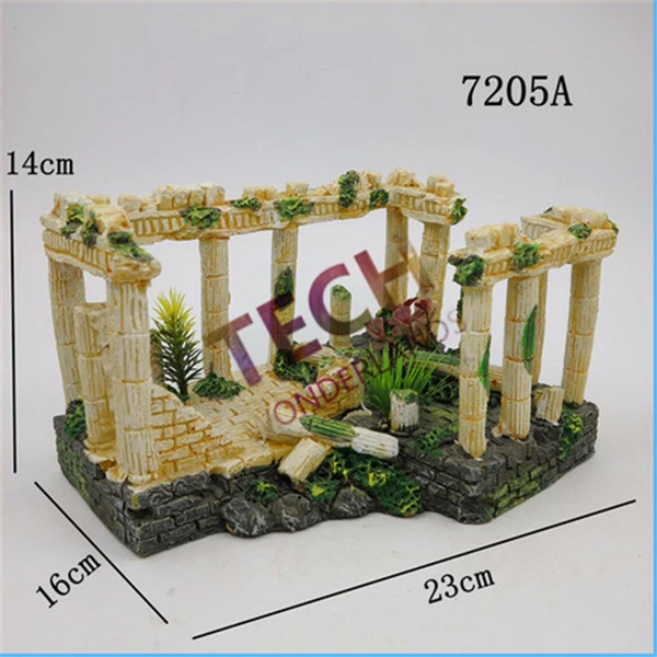 7205A аквариум римская колонна украшение смолы аквариум пещера украшение искусственный аквариум фон Поддельные Украшения аквариума