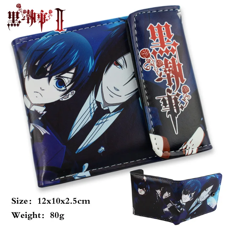 Черный Дворецкий PU короткий кошелек Себастиан микаелис Ciel Phantomhive raven sign type B