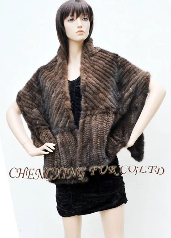 CX-B-M-46A Knit Mink Fur Lady's Shawl ~ DROP SHIPPING