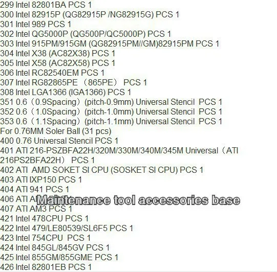 170 шт. 90x90 мм трафареты чип на ноутбук специальный ноутбук набор для реболлинга с BGA Набор Бесплатная доставка