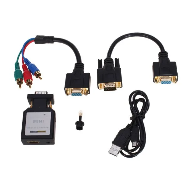 Kuyifree доставка Высокое качество Mini HDMI VGA/HDMI к разъему YPbPr адаптер для ТВ или проектора с компонентным видео или ПК
