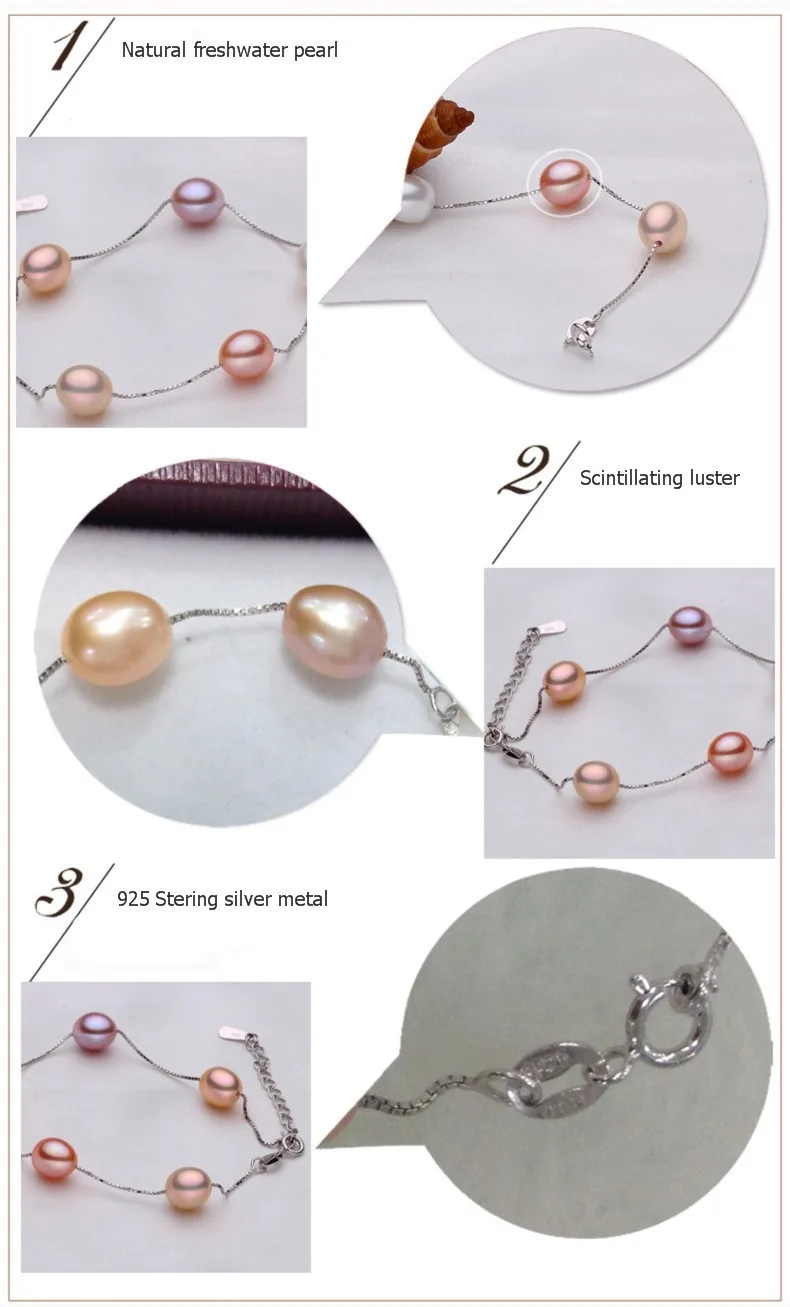 GVBORI жемчужный набор из стерлингового серебра 925 пробы, натуральный пресноводный жемчуг, ожерелье и брекет для женщин, ювелирные украшения для свадьбы, набор