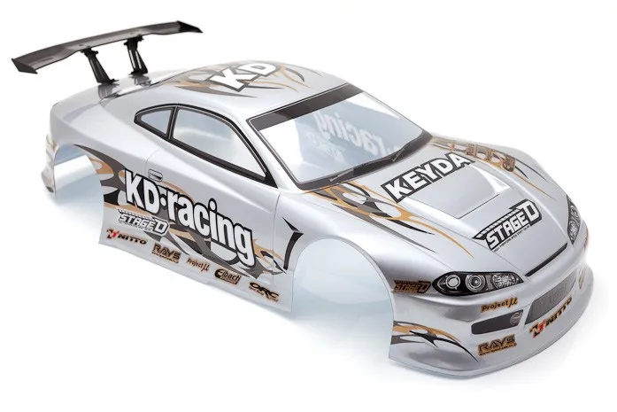 YUKALA 1/10 RC автомобильные аксессуары 1:10 RC автомобиль ПВХ корпус 195 мм No: 011 серебро