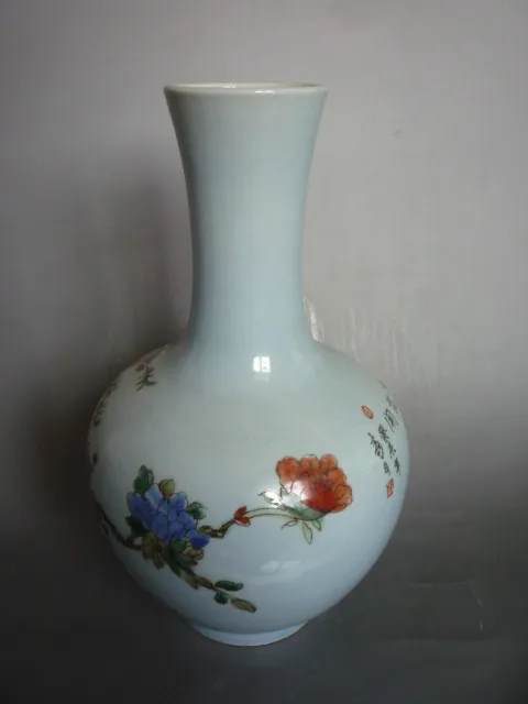 Редкие daoguang (1782-1850) Famille Розы Птица фарфоровая ваза, лучшая коллекция и украшения, Бесплатная доставка