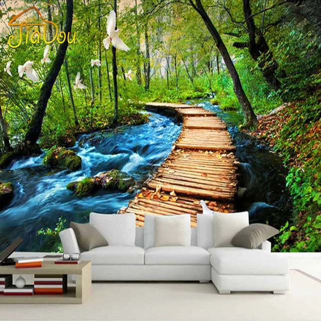 Benutzerdefinierte 3D Fototapete Wald Natur Landschaft Großen ... Benutzerdefinierte 3D Fototapete Wald Natur Landschaft Großen ...