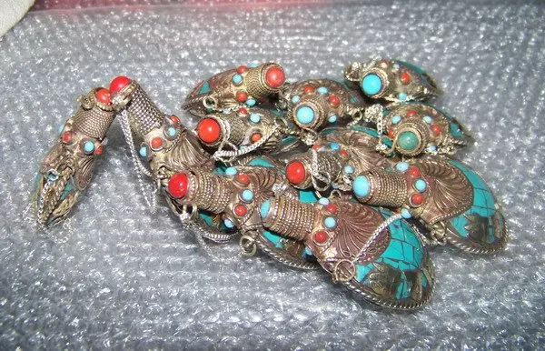 Тибетский JewelryTBP013 Непал ручной латунь Большой нюхательный bottle65 * 45 mmtibetan шесть слов мантры амулеты ремесла