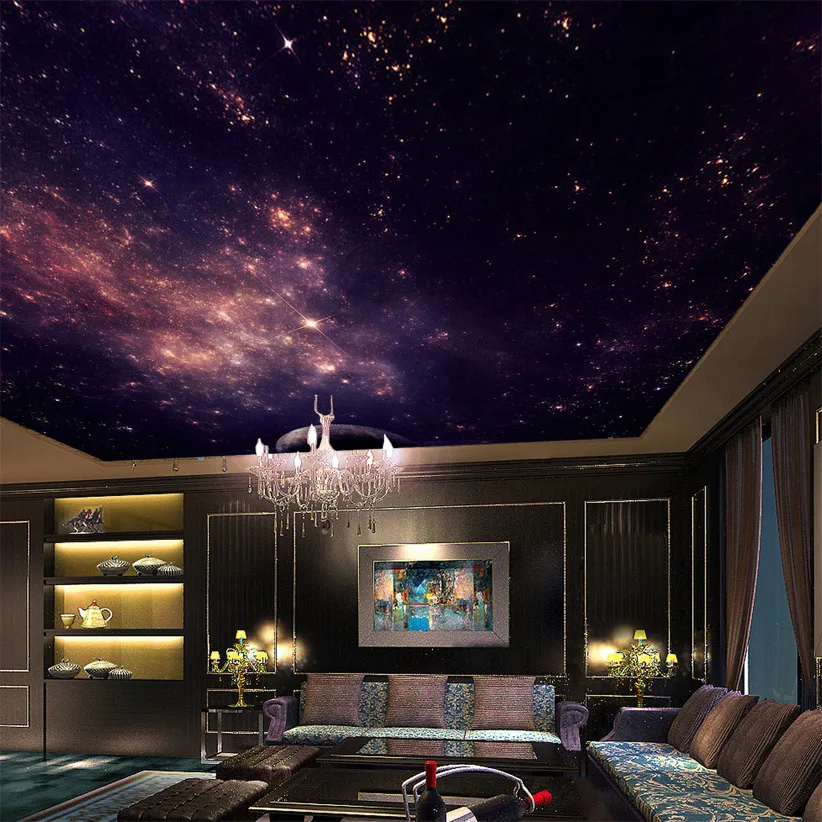 Custom Murals 3D Star Nebula Night Sky Wall Painting Ceiling Smallpox Wallpaper Bedroom TV Background Galaxy Theme Wallpaper