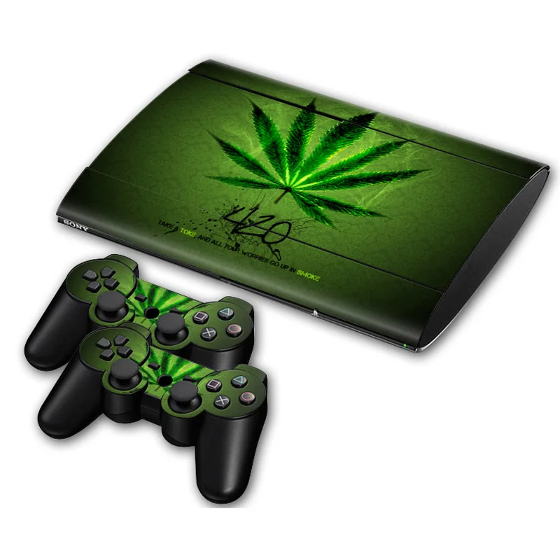 

OSTSTICKER Green leaves Design Stickers Case 2pcs Controller Stickers Skins for SONY PlayStation 3 PS3 free shipping