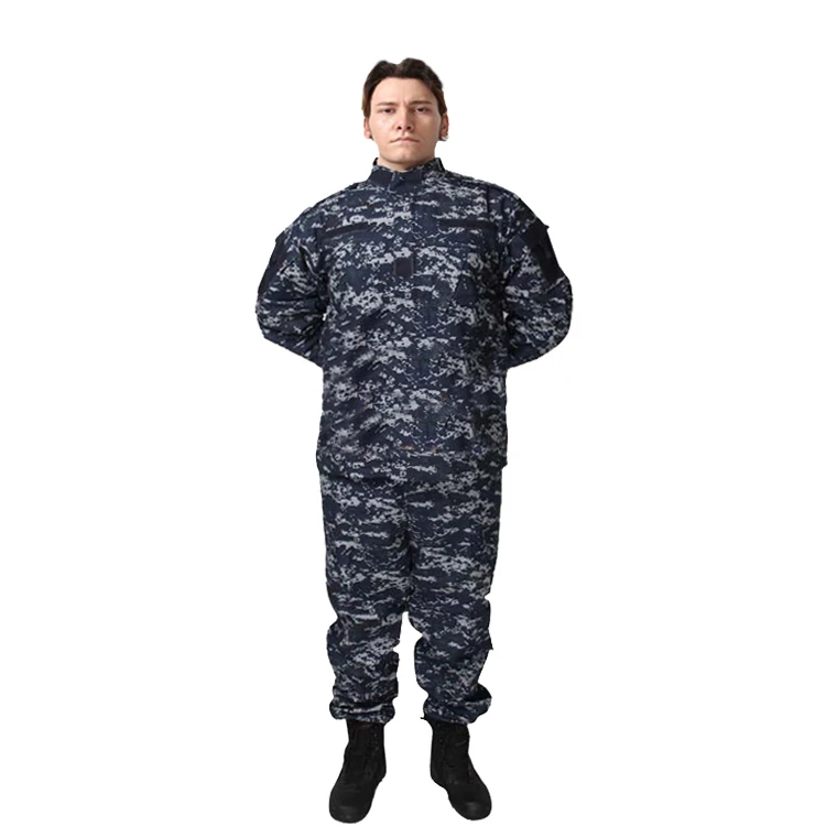 

Ocean Blue Color Mens Military ACU Suit Army Combat Army Uniform Wargame Hunting Suit Jacket +Pants Set