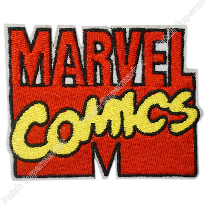 3.5" Marvel Comics Logo Patch 50% скидка на 10 ЛОТ ТВ фильм костюм равномерное Вышитая эмблема Аппликация утюг на пришить патч
