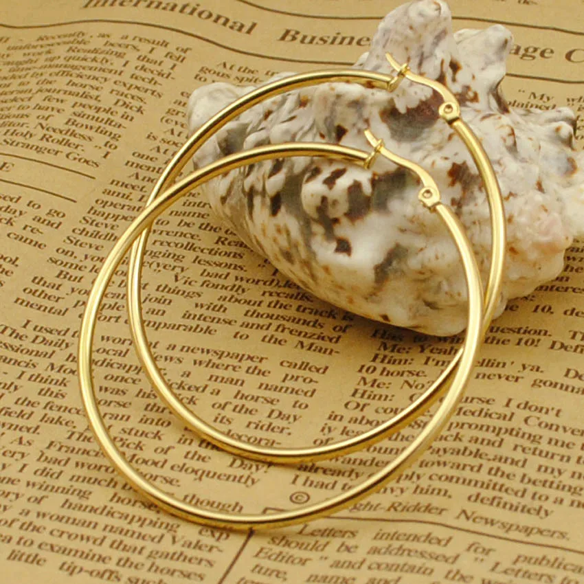 

Dolaime Small&Big Earrings,Stainless Steel Hoop Earrings for Basketball Wives Jewelry Christmas Gift 2019 New GE112