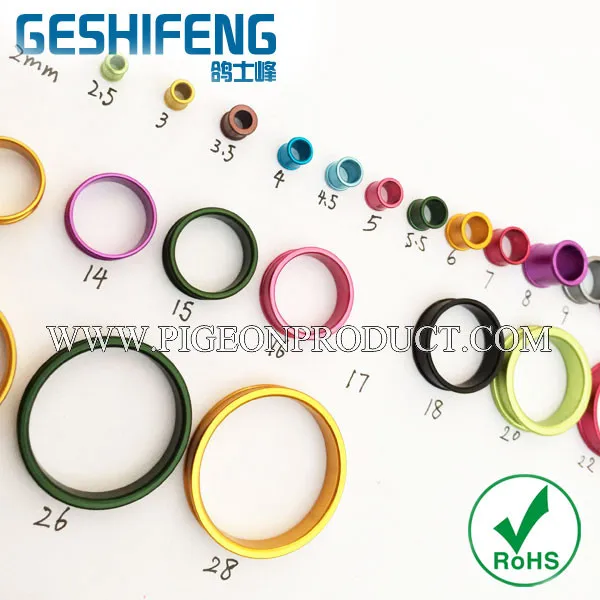 pigeon product maker good quality aluminium ring with many color