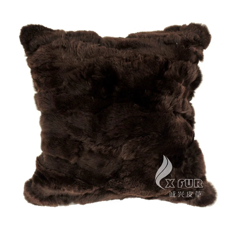 

Free Shipping CX-D-38B Patchwork Rex Rabbit Fur Sofa Pillow Cushion Cover