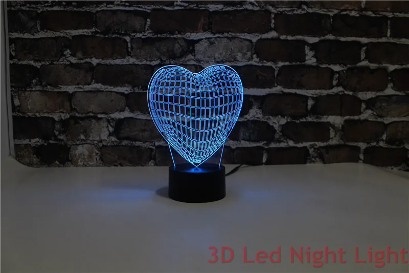 3D Vision Illusion Sweet Heart Предметы Прикладного Искусства Привело Ночные Огни с FCC и RoHS Сертификат YJM-2910