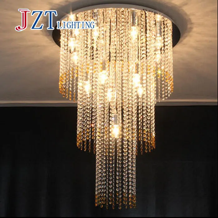

ZYY Crystal Glass Ceiling Light Fixture Large Lustre Cristal Lamp For Staircase, Stairs, Crystal Stair Lamp For Hotel AndProject