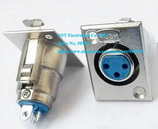 Free Shipping /10pcs/  XLR 3-Pin Female Chassis Panel Socket Speaker Audio Connector  New