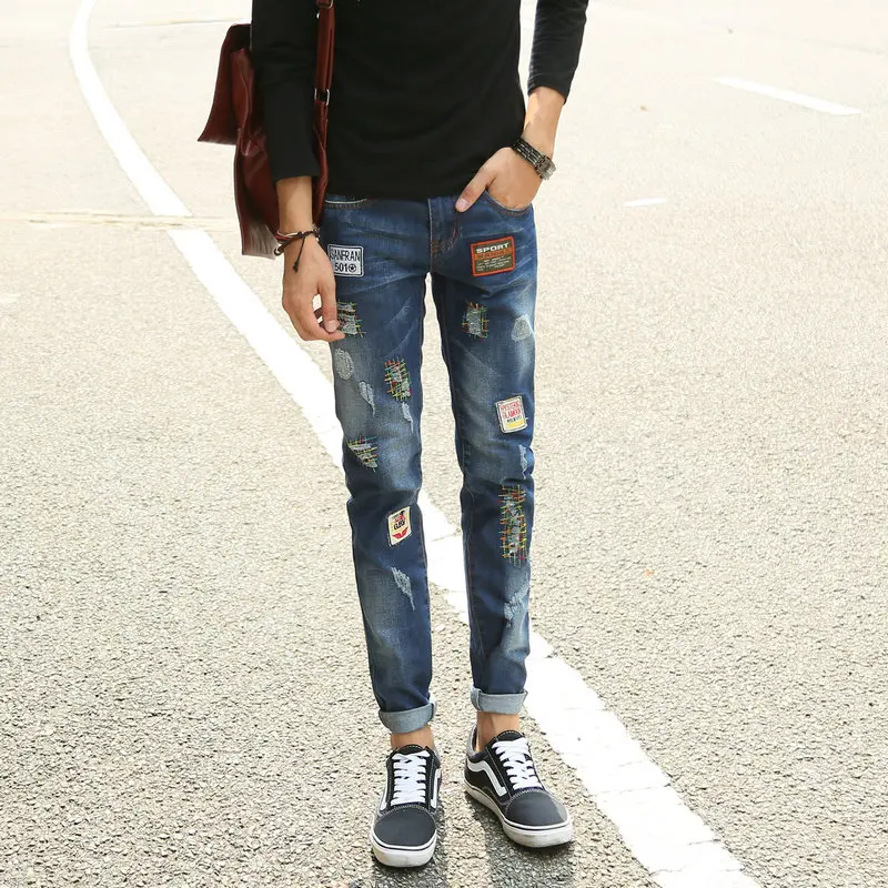 The Newest Fashion Jeans for Men Patterns Design Scratch Denim Slim Pants #TSE20 | Мужская одежда