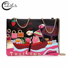 Features Arts and Crafts Women Handbag W347 Appliques Sweet Lady Crossbody Bag Folk-custom Feature Arts and Crafts Women Handbag