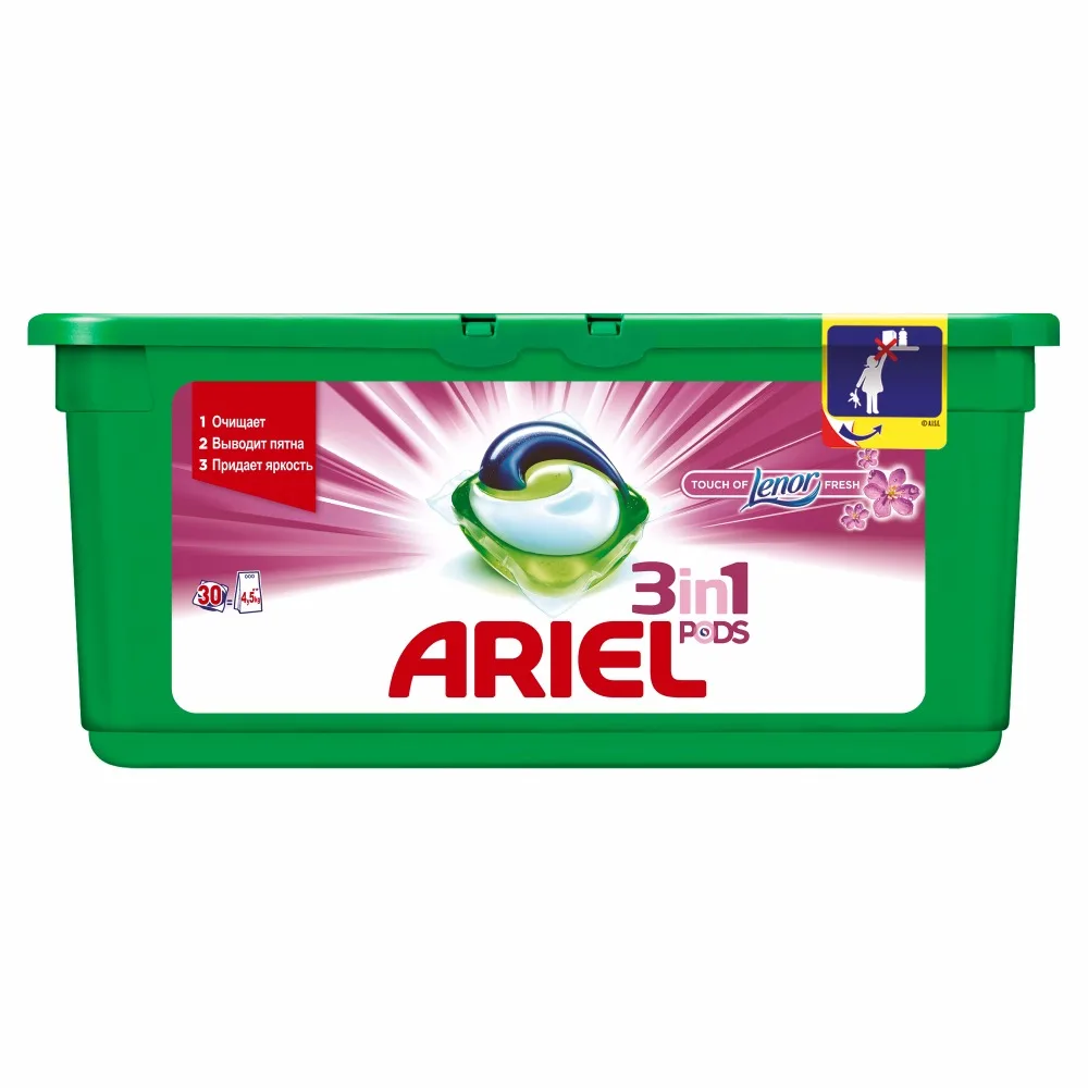 Washing Powder Capsules Ariel Capsules 3in1 Lenor Effect (30 Tablets