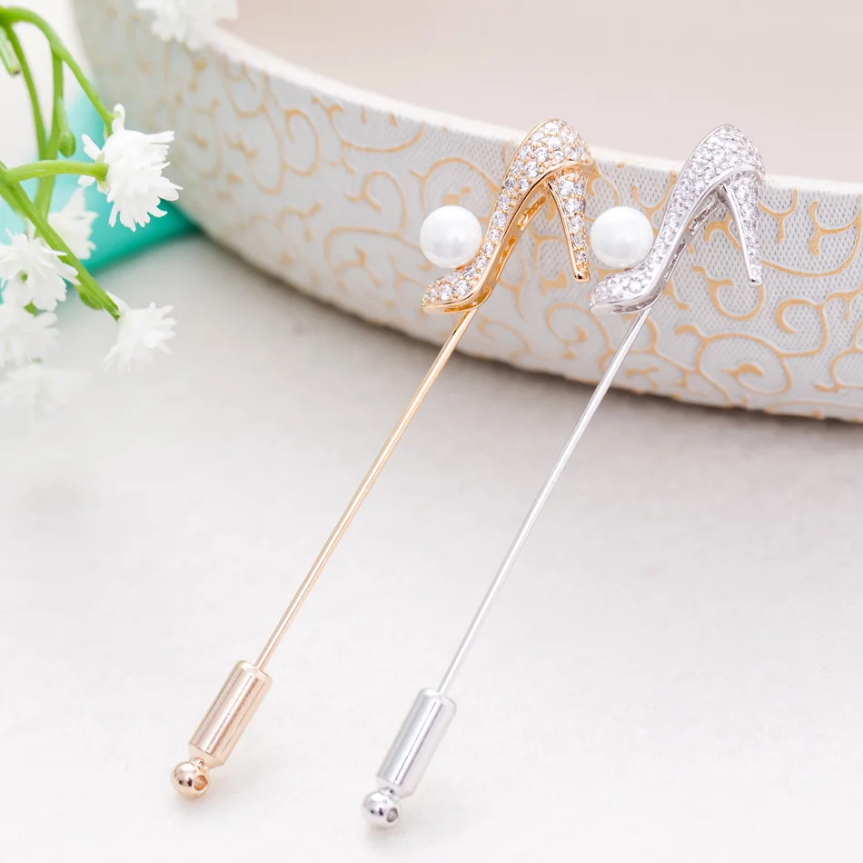 Женская обувь Sunspicems популярная жемчужная брошка с кристаллами и медью подарок на
