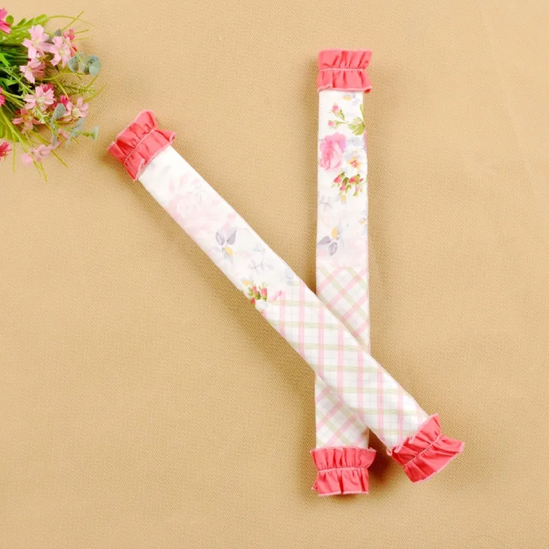1pair M/L Refrigerator Handle Cover Pastoral Print Cloth Refrigerator