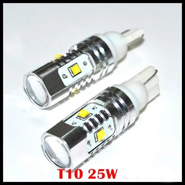 2 шт. белый T10 W5W 360 градусов 25 W 168 921 Cree чипы светодиодный 5 светодиодный лампа без ошибок обратный Светодиодная лампа для Авто автомобильная лампа